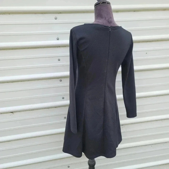 LOFT Womens Petites Long Sleeve Black Fit & Flare Strerch V-Neck Dress Size 4P - Picture 2 of 10